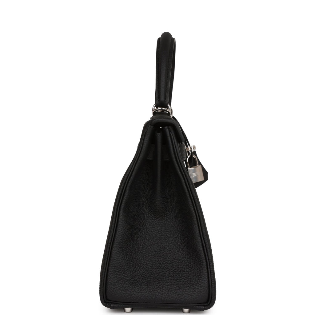Hermès Kelly Retourne 28 Black Togo Palladium Hardware