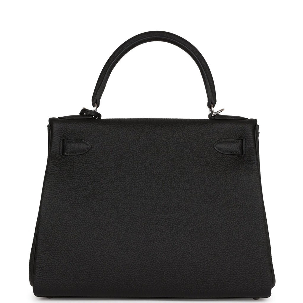 Hermès Kelly Retourne 28 Black Togo Palladium Hardware