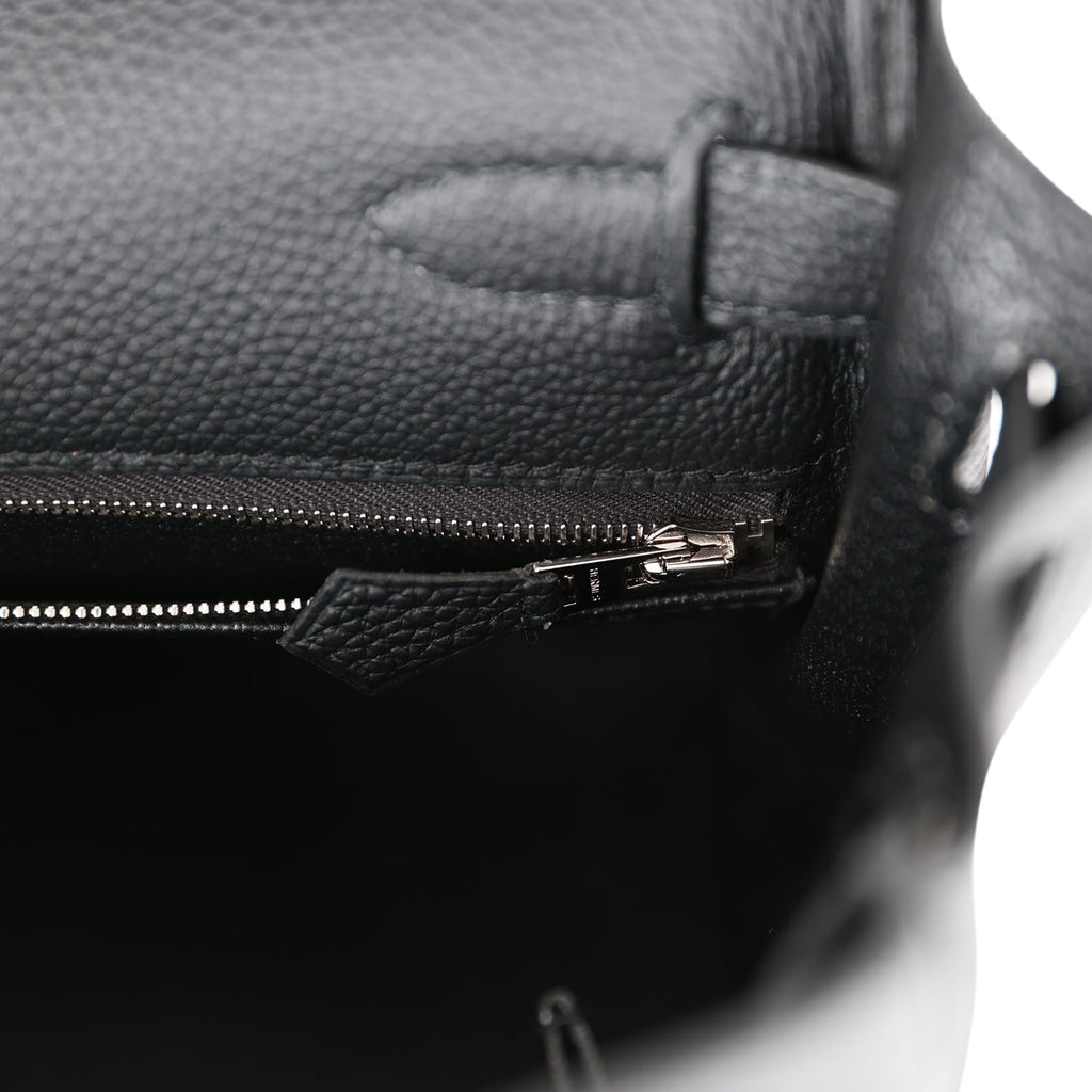 Hermès Kelly Retourne 28 Black Togo Palladium Hardware