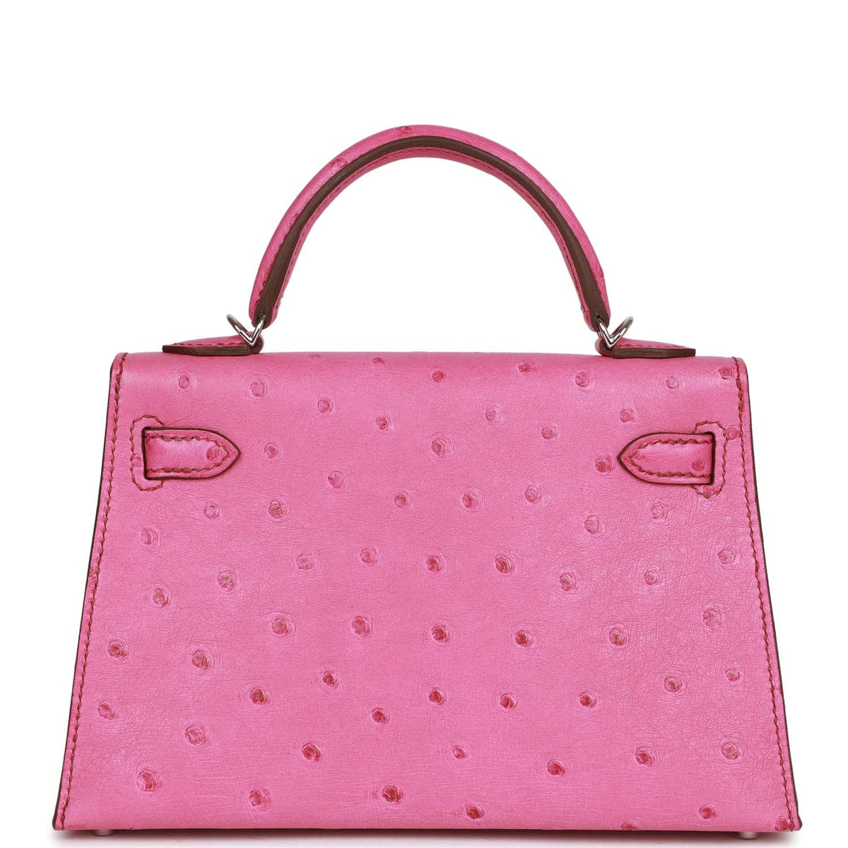Hermès Kelly Sellier 20 Fuchsia Ostrich Palladium Hardware