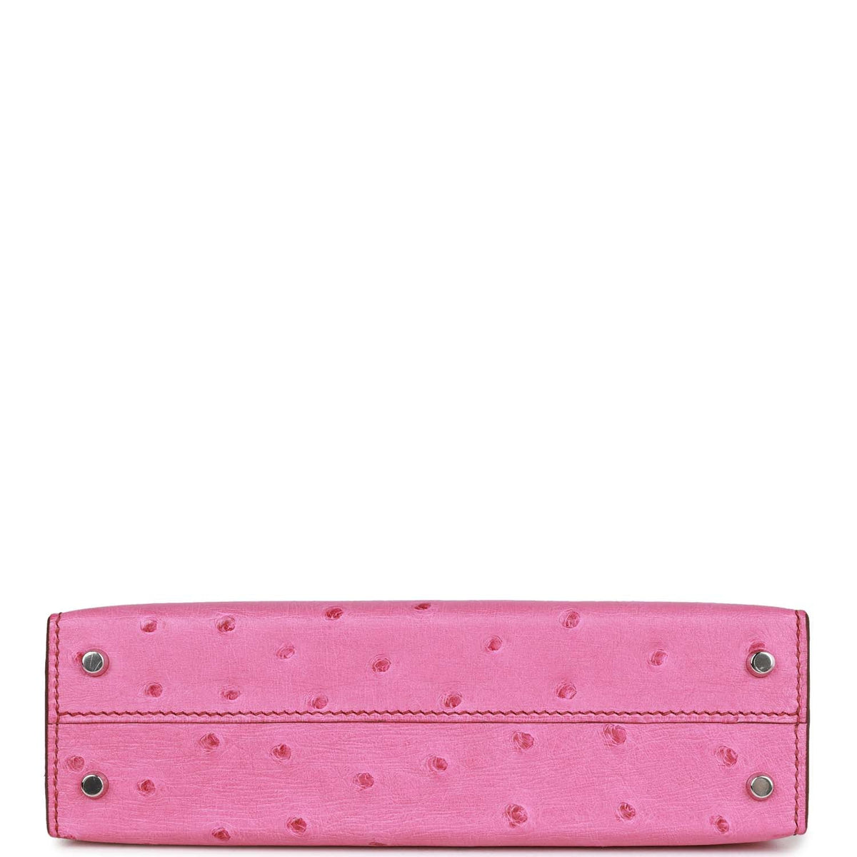 Hermès Kelly Sellier 20 Fuchsia Ostrich Palladium Hardware