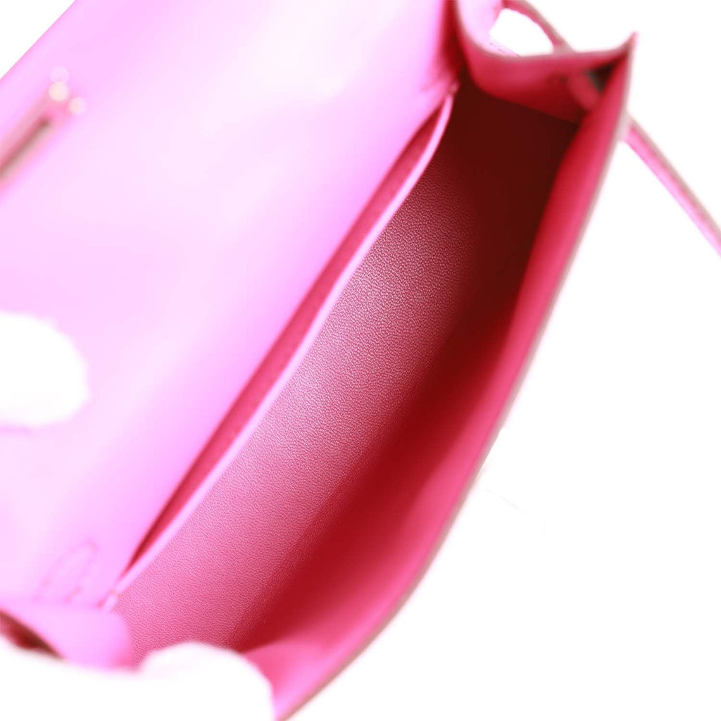 Hermès Kelly Sellier 20 Fuchsia Ostrich Palladium Hardware