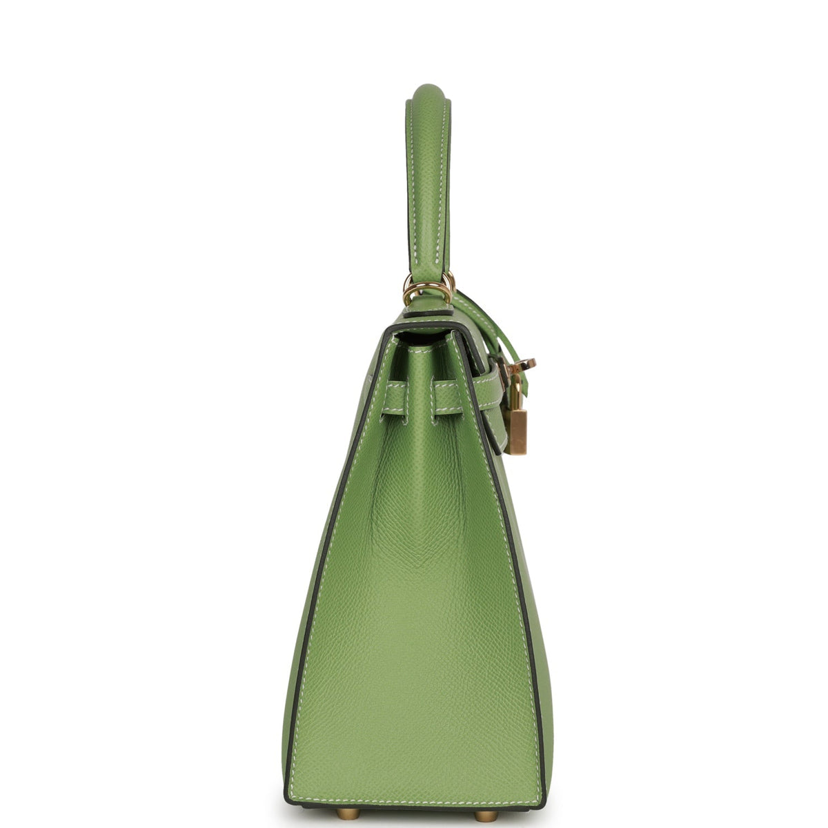 Hermès Special Order (HSS) Kelly Sellier 25 Vert Criquet Epsom Permabrass Hardware