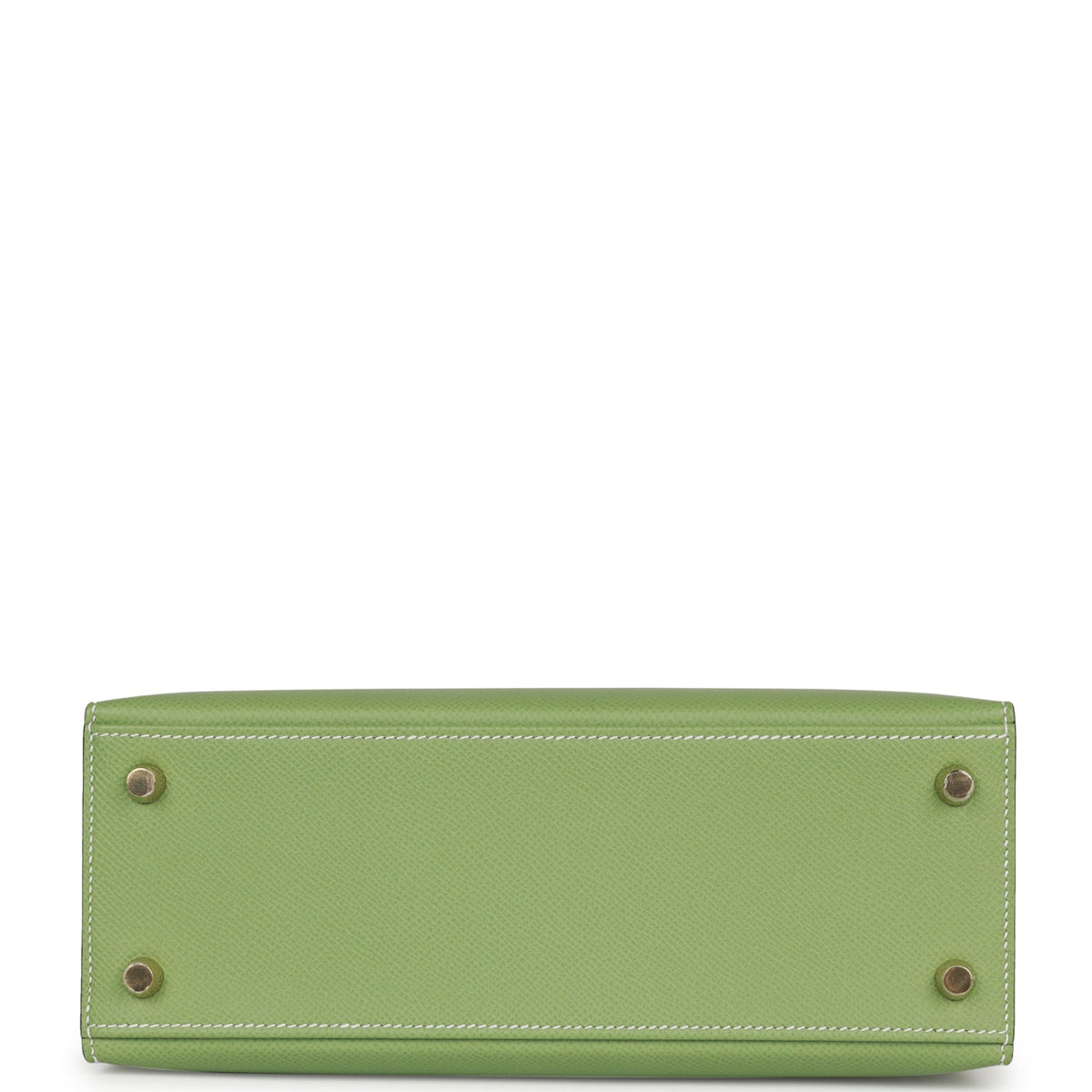 Hermès Special Order (HSS) Kelly Sellier 25 Vert Criquet Epsom Permabrass Hardware