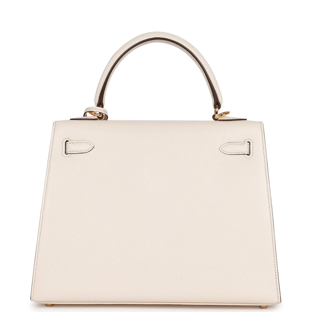 Hermès Special Order (HSS) Kelly Sellier 25 Nata Verso Chevre Gold Hardware