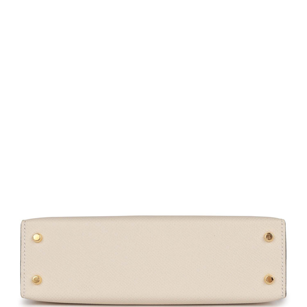 Hermès Special Order (HSS) Kelly Sellier 20 Craie and Black Epsom Gold Hardware