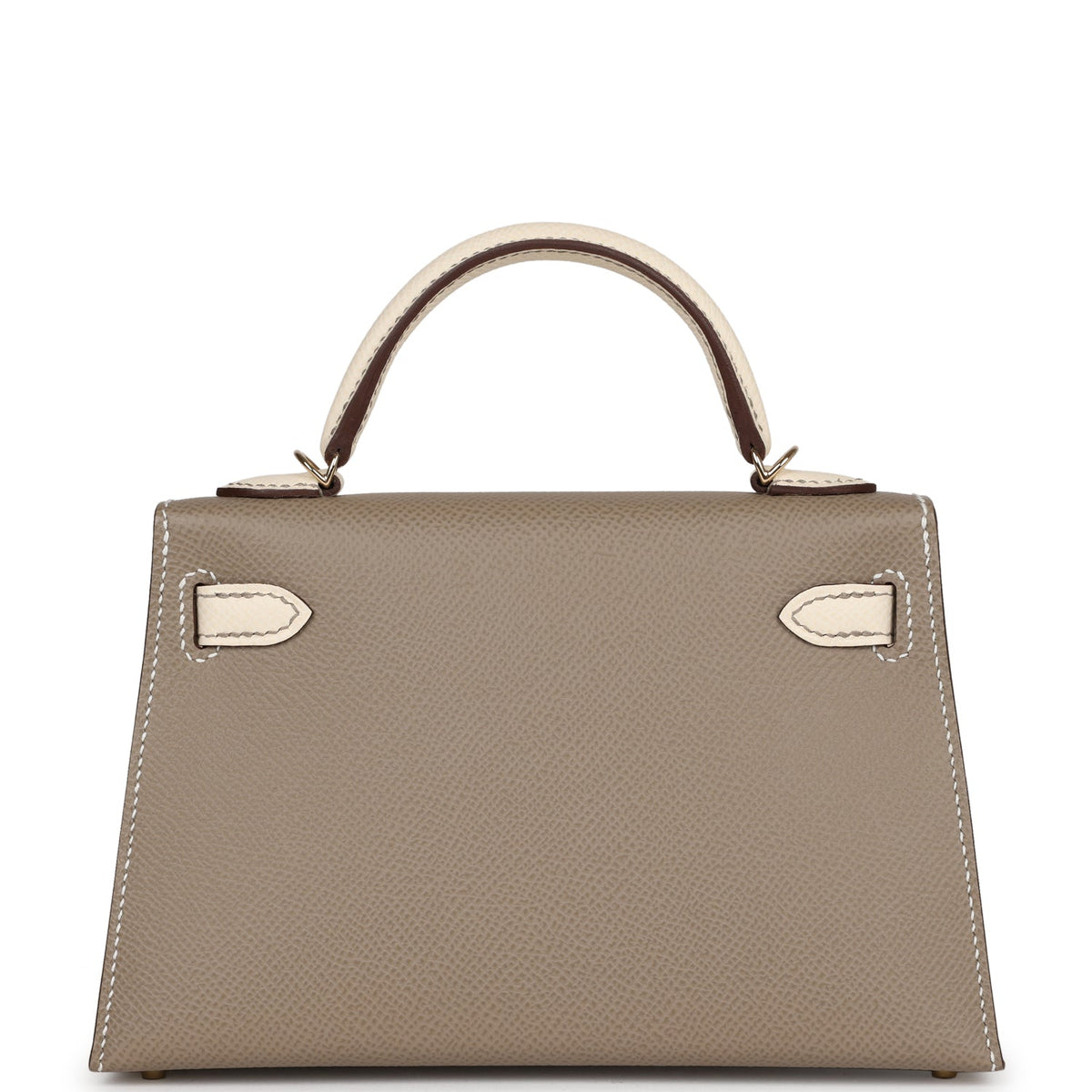 Hermès Special Order (HSS) Kelly 20 Nata and Gris Asphalte Epsom Sellier Gold Hardware