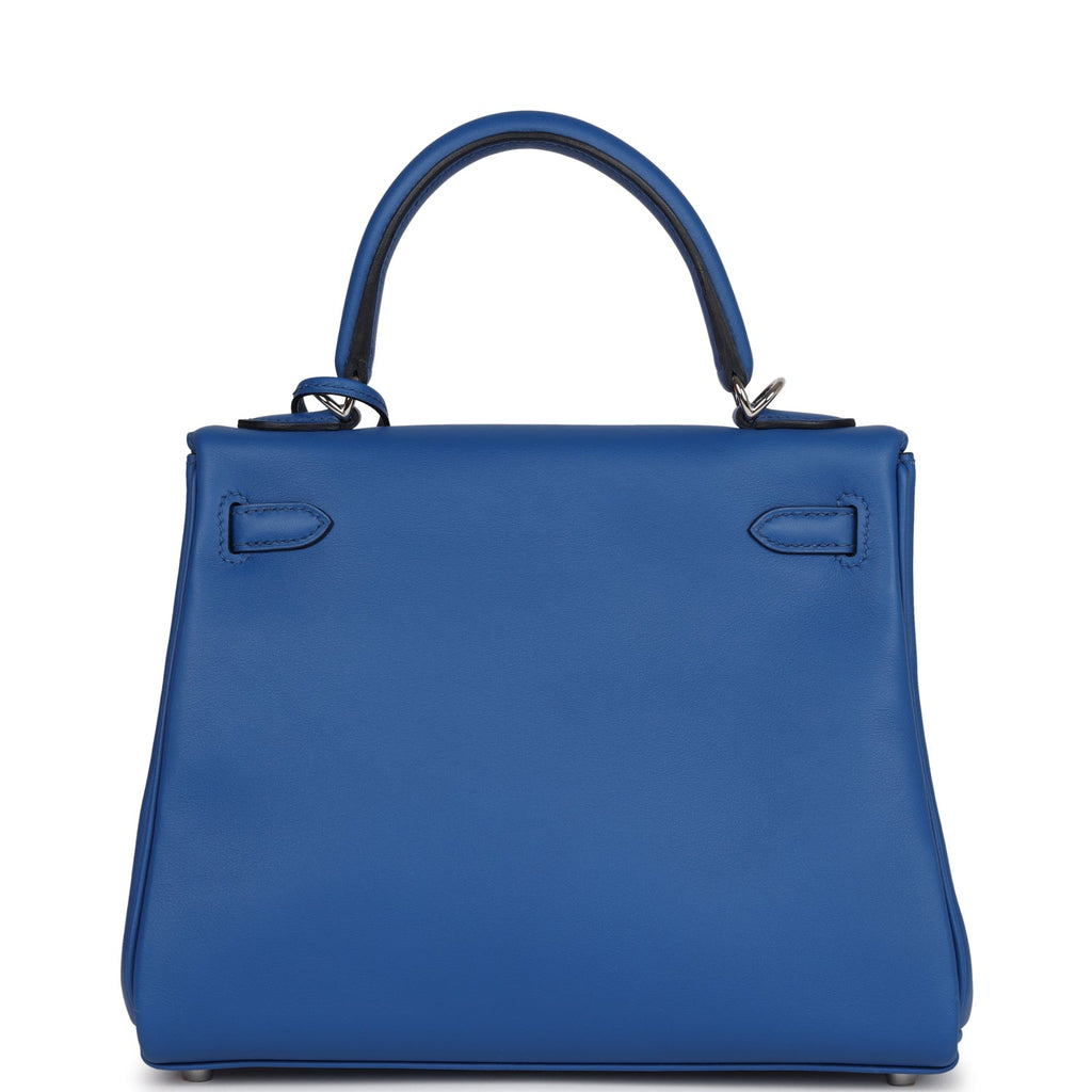 Hermès Kelly Retourne 25 Bleu France Swift Palladium Hardware