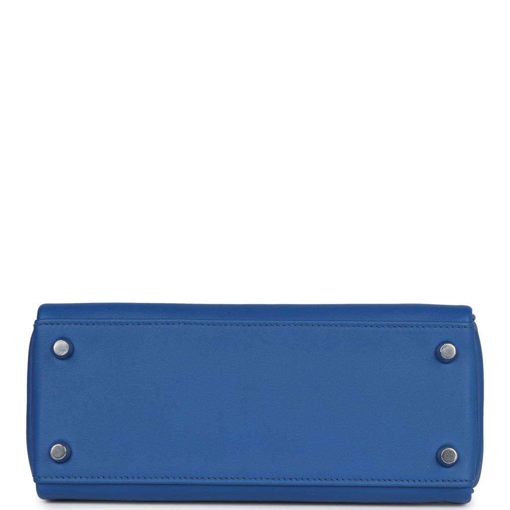 Hermès Kelly Retourne 25 Bleu France Swift Palladium Hardware