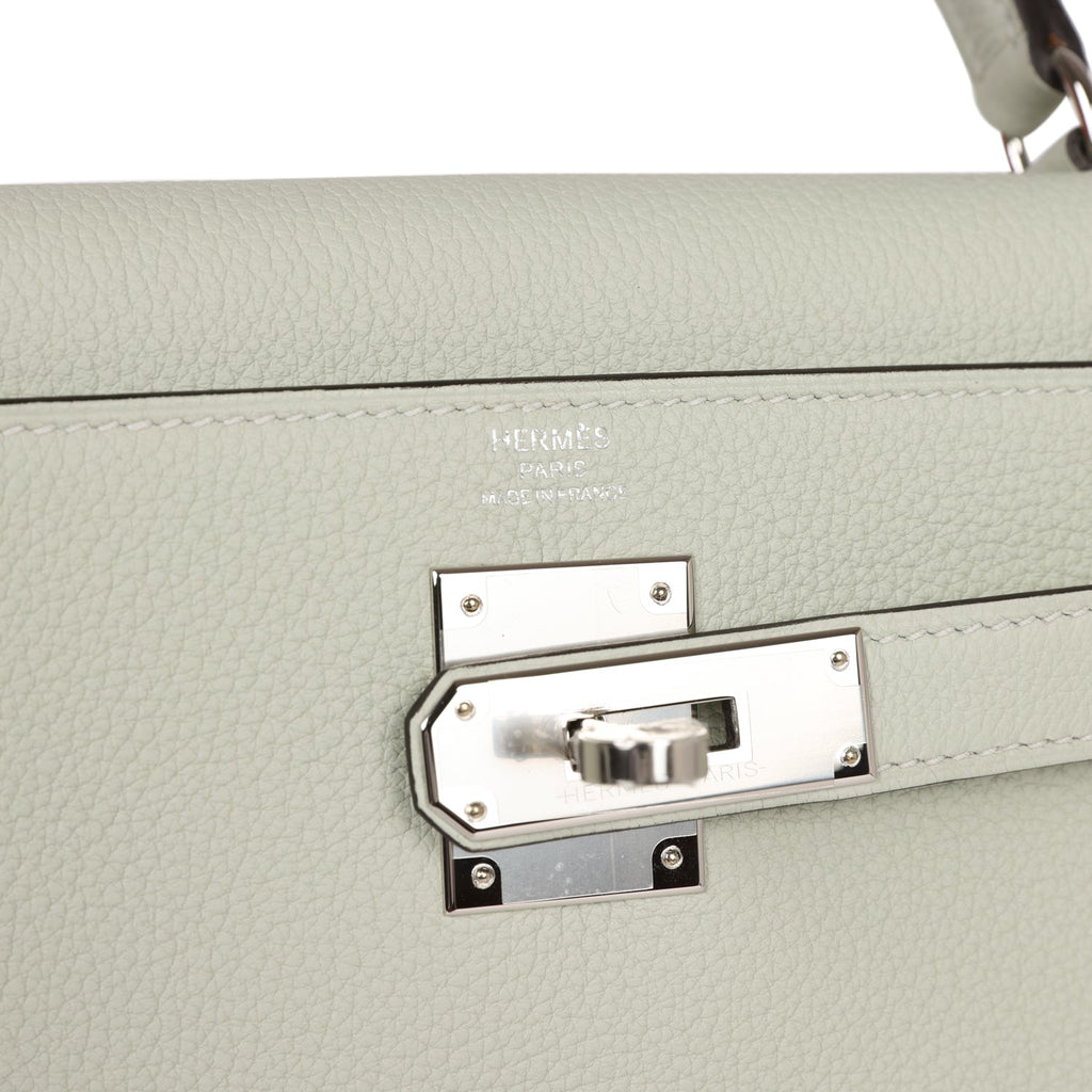 Hermès Kelly Retourne 28 Gris Neve Togo Palladium Hardware