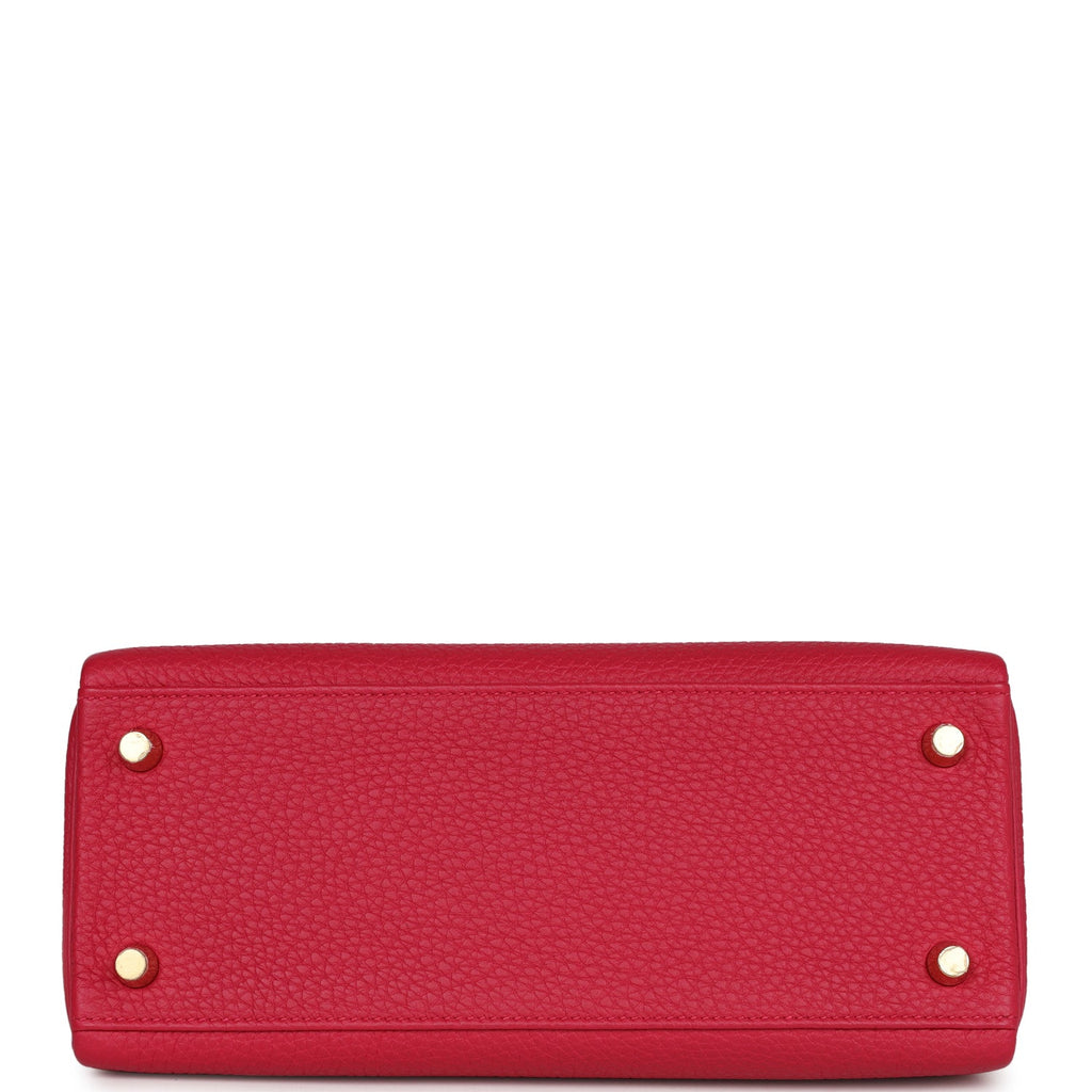 Hermès Kelly Retourne 25 Framboise Togo Gold Hardware