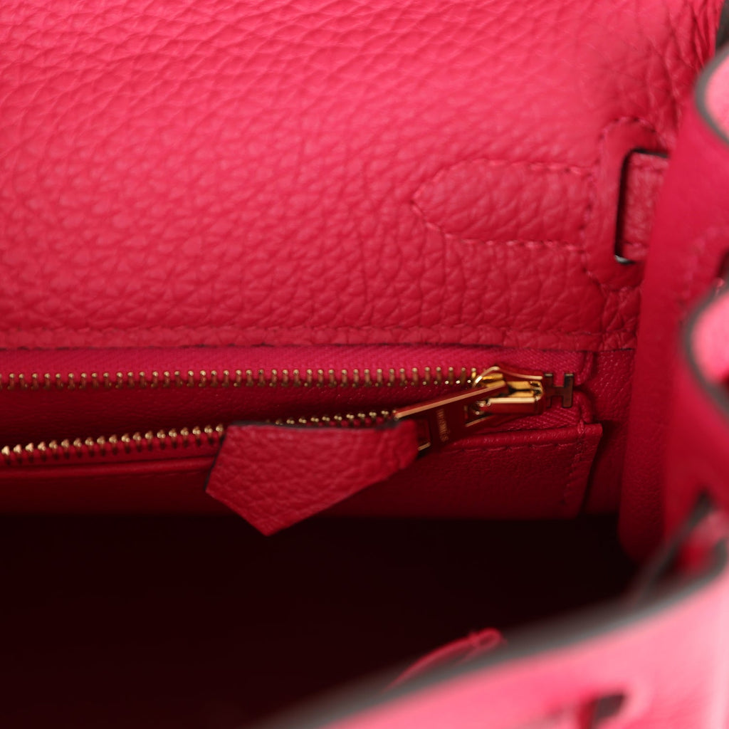 Hermès Kelly Retourne 25 Framboise Togo Gold Hardware