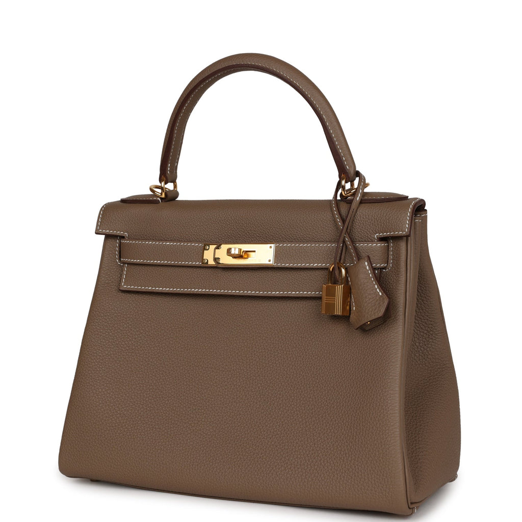 Hermès Kelly Retourne 28 Etoupe Togo Gold Hardware