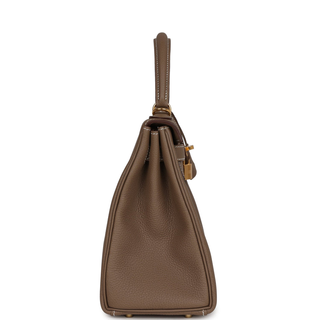 Hermès Kelly Retourne 28 Etoupe Togo Gold Hardware