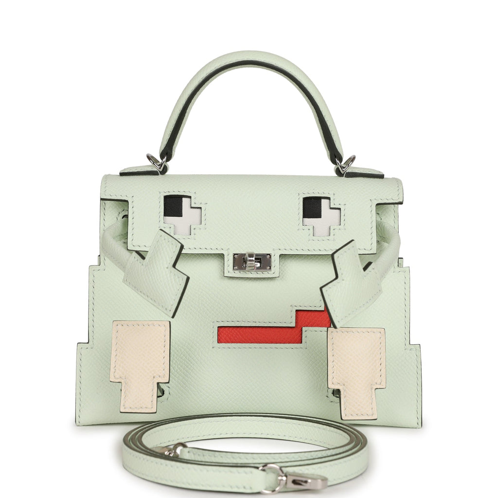 Hermès "Quelle Idolle" Picto Kelly Doll Vert Fizz Epsom Palladium Hardware