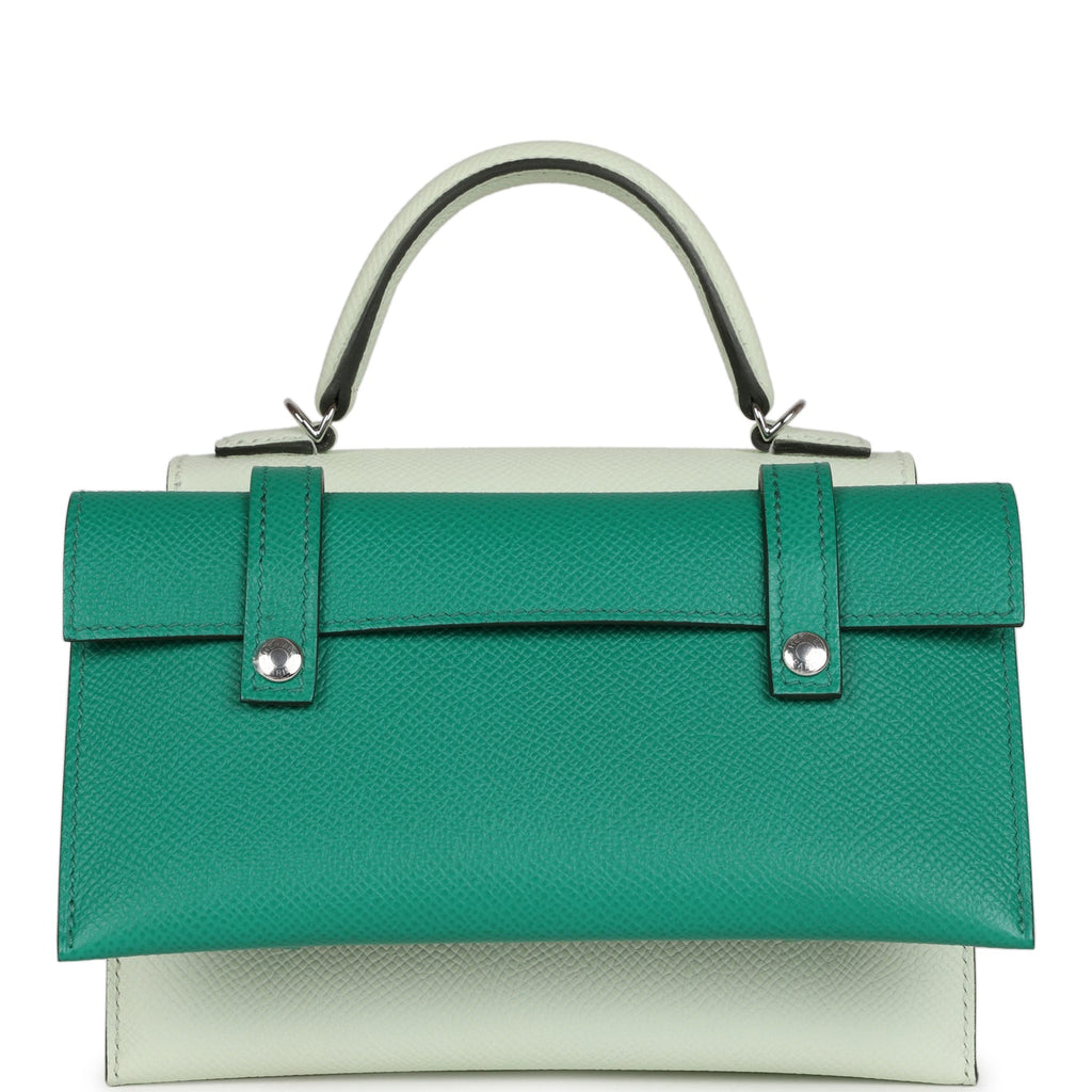 Hermès "Quelle Idolle" Picto Kelly Doll Vert Fizz Epsom Palladium Hardware