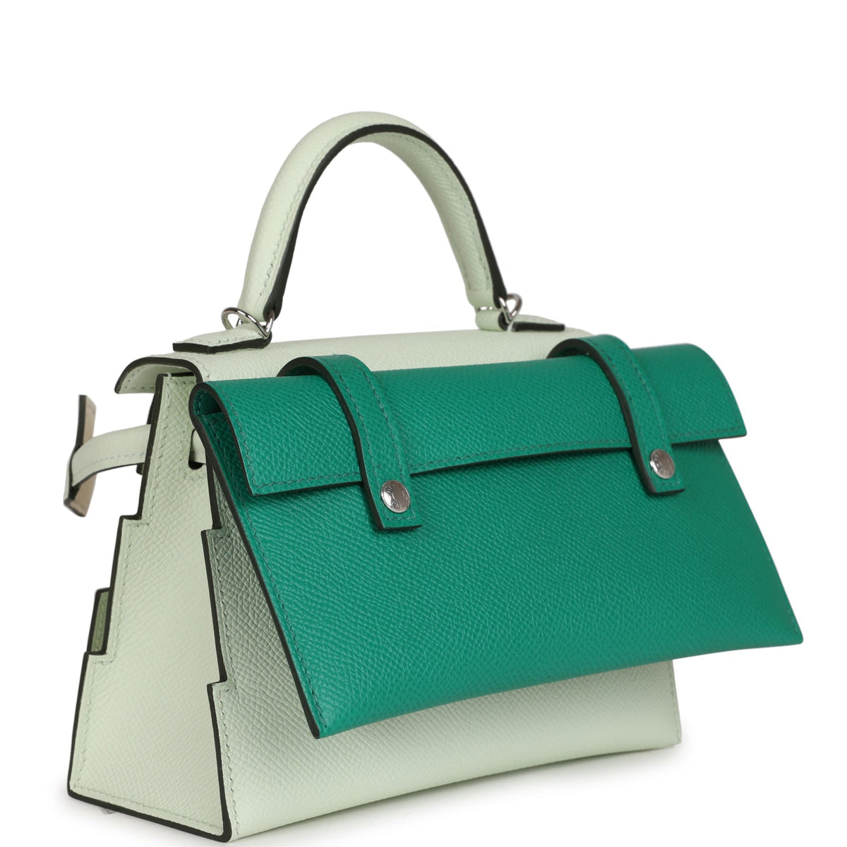 Hermès "Quelle Idolle" Picto Kelly Doll Vert Fizz Epsom Palladium Hardware