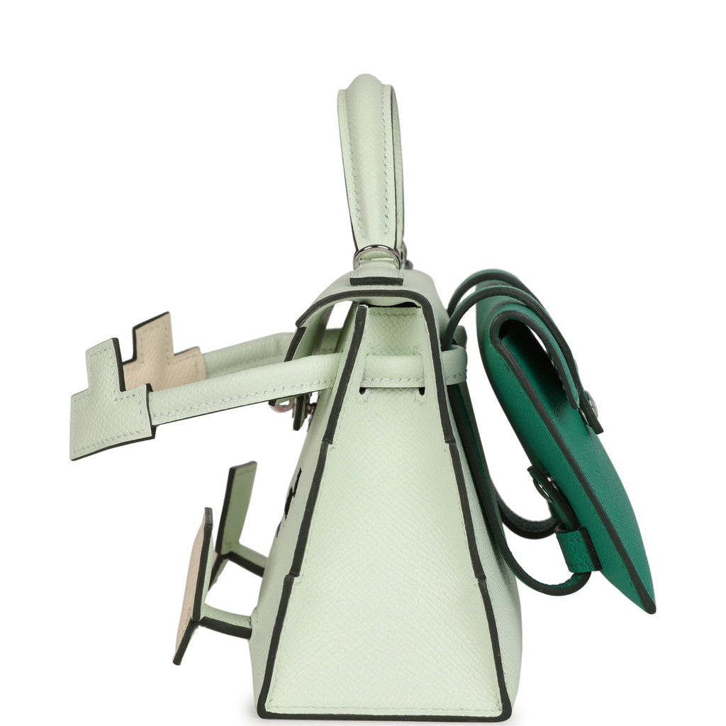 Hermès "Quelle Idolle" Picto Kelly Doll Vert Fizz Epsom Palladium Hardware