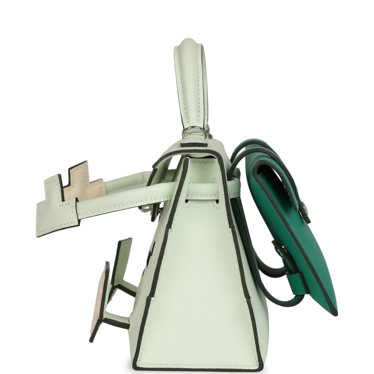 Hermès "Quelle Idolle" Picto Kelly Doll Vert Fizz Epsom Palladium Hardware