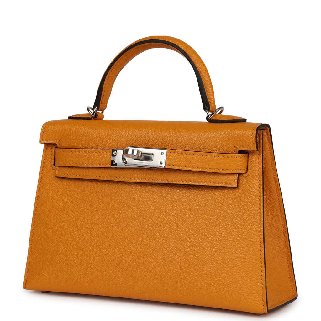 Hermès Kelly Sellier 20 Moutarde Chevre Palladium Hardware
