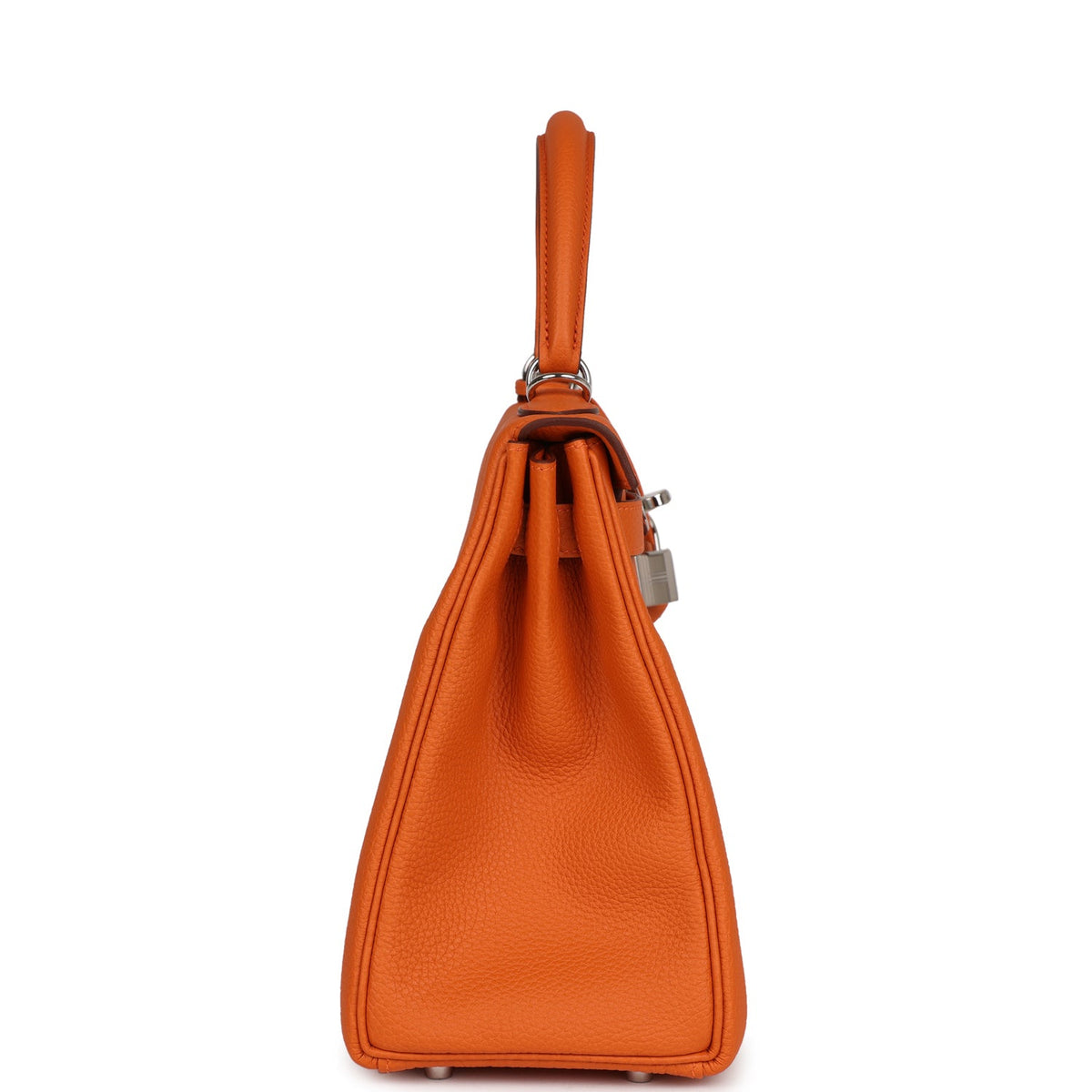 Hermès Kelly Retourne 28 Orange Togo Palladium Hardware