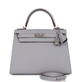 Hermès Special Order (HSS) Kelly Sellier 28 Bleu Glacier Verso Epsom Brushed Palladium Hardware