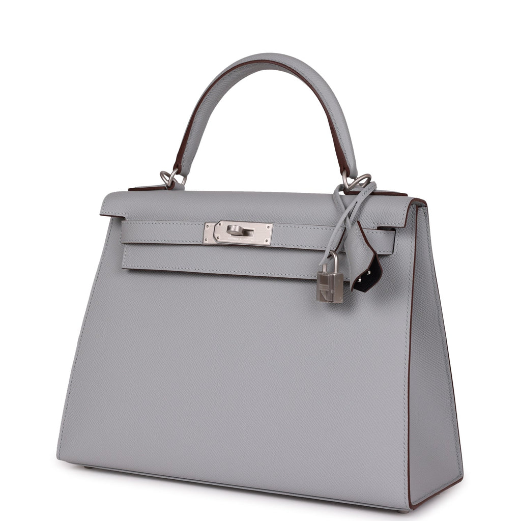 Hermès Special Order (HSS) Kelly Sellier 28 Bleu Glacier Verso Epsom Brushed Palladium Hardware