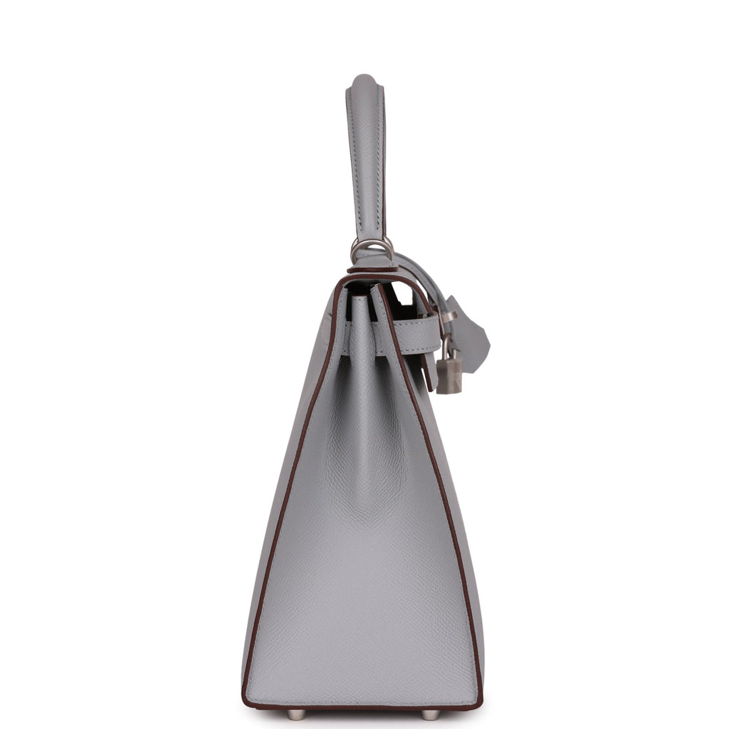 Hermès Special Order (HSS) Kelly Sellier 28 Bleu Glacier Verso Epsom Brushed Palladium Hardware