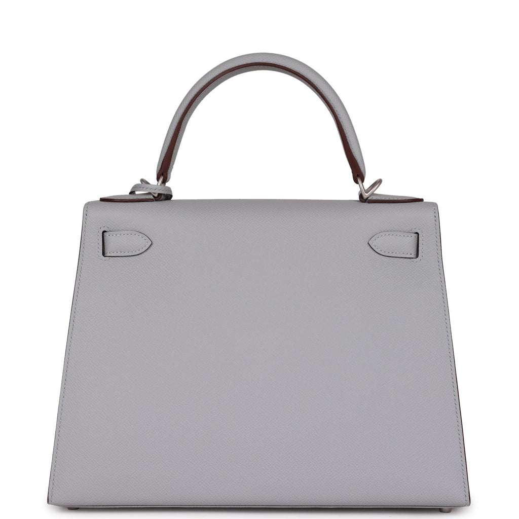 Hermès Special Order (HSS) Kelly Sellier 28 Bleu Glacier Verso Epsom Brushed Palladium Hardware