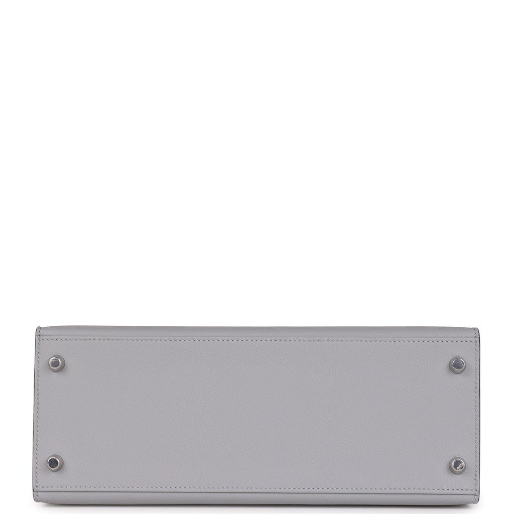 Hermès Special Order (HSS) Kelly Sellier 28 Bleu Glacier Verso Epsom Brushed Palladium Hardware