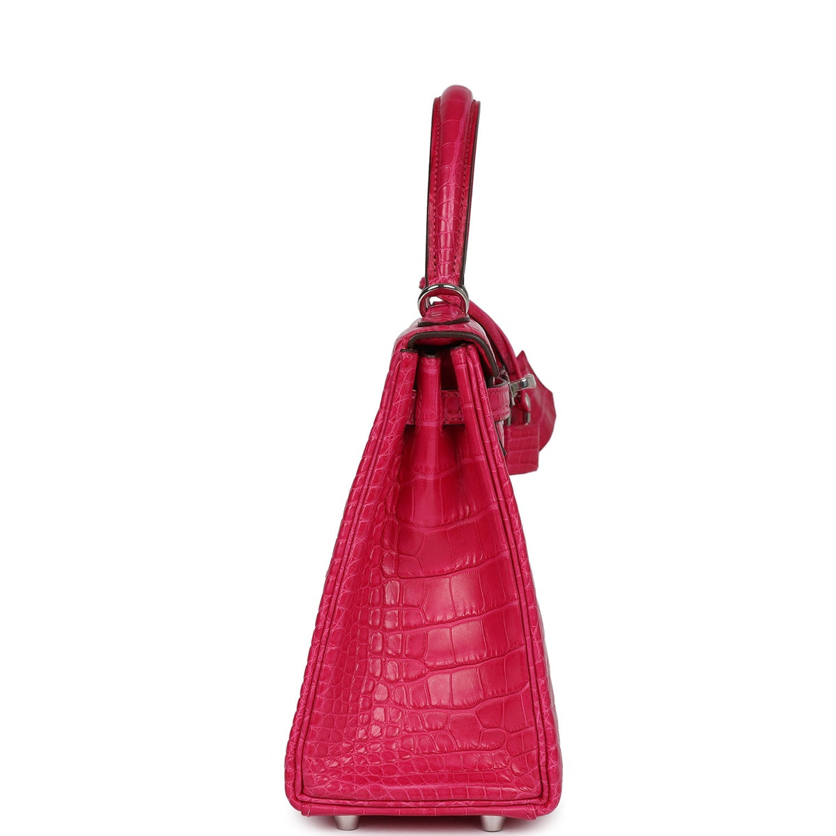 Hermès Kelly Retourne 25 Framboise Matte Faux Leather Palladium Hardware