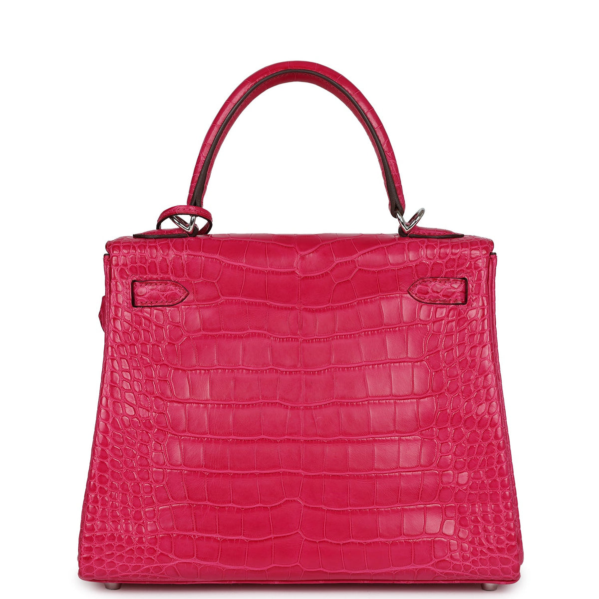 Hermès Kelly Retourne 25 Framboise Matte Faux Leather Palladium Hardware