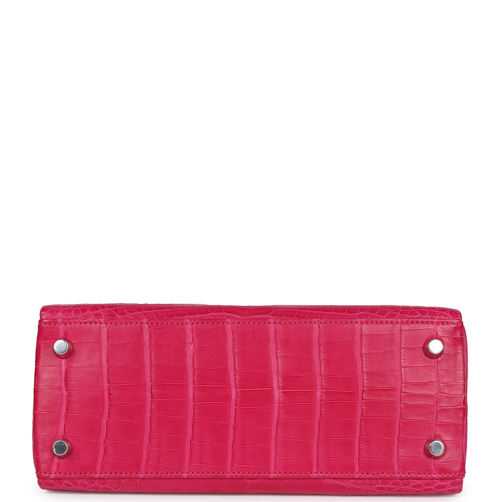 Hermès Kelly Retourne 25 Framboise Matte Faux Leather Palladium Hardware