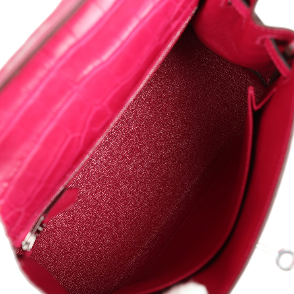 Hermès Kelly Retourne 25 Framboise Matte Faux Leather Palladium Hardware