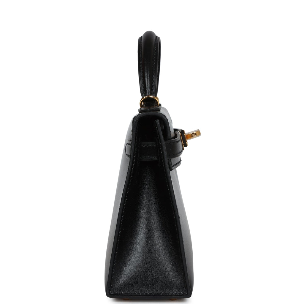 Hermès Kelly Sellier 20 Black Box Gold Hardware