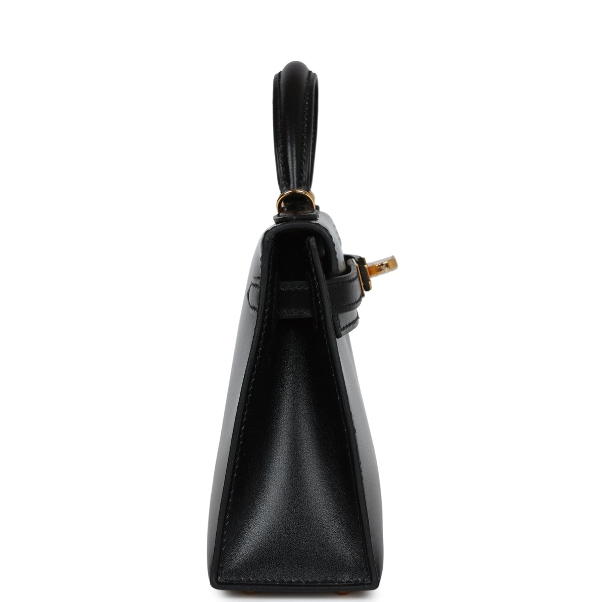 Hermès Kelly Sellier 20 Black Box Gold Hardware