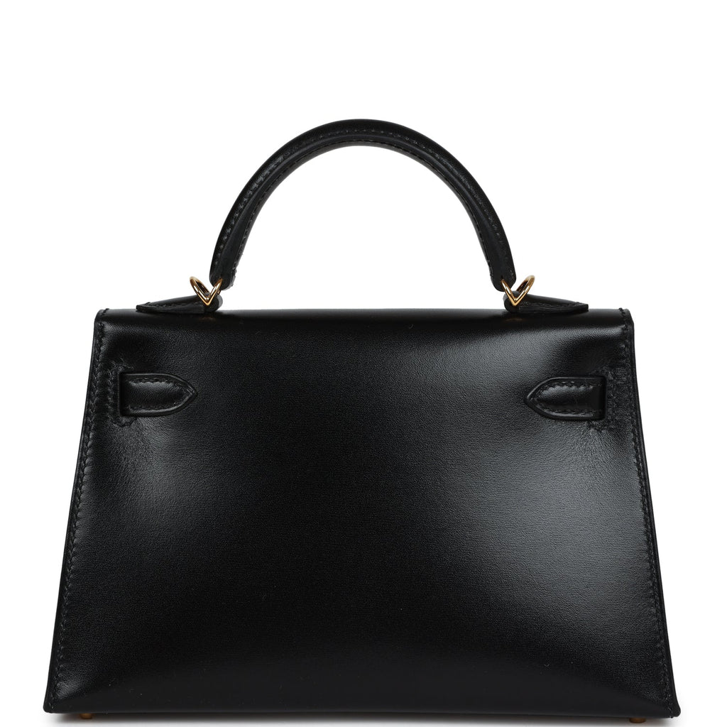 Hermès Kelly Sellier 20 Black Box Gold Hardware