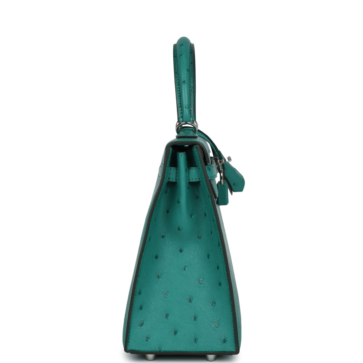 Hermès Kelly Sellier 25 Vert Verone Ostrich Palladium Hardware