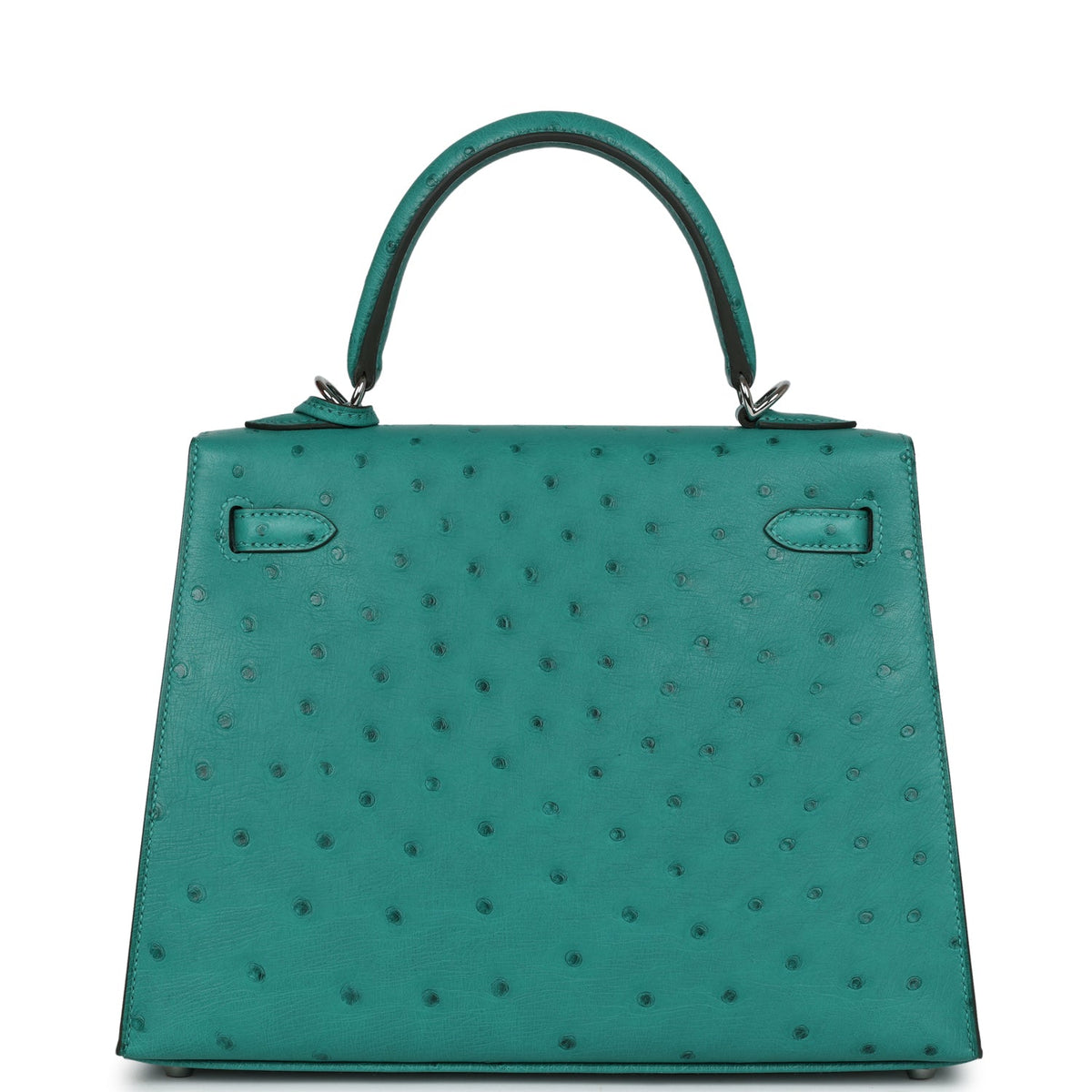 Hermès Kelly Sellier 25 Vert Verone Ostrich Palladium Hardware