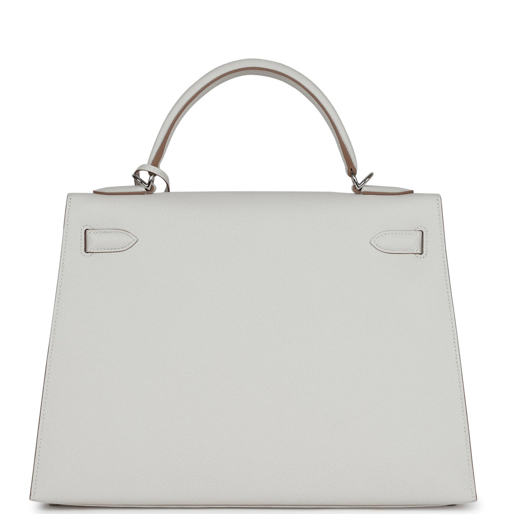 Hermès Kelly Sellier 32 Gris Pale Epsom Palladium Hardware
