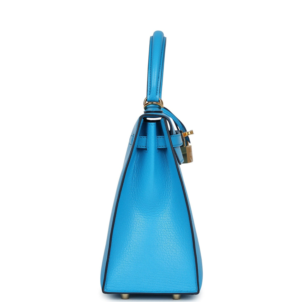 Hermès Kelly Sellier 25 Bleu Frida Chevre Gold Hardware