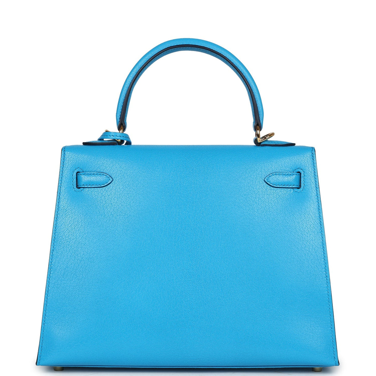 Hermès Kelly Sellier 25 Bleu Frida Chevre Gold Hardware