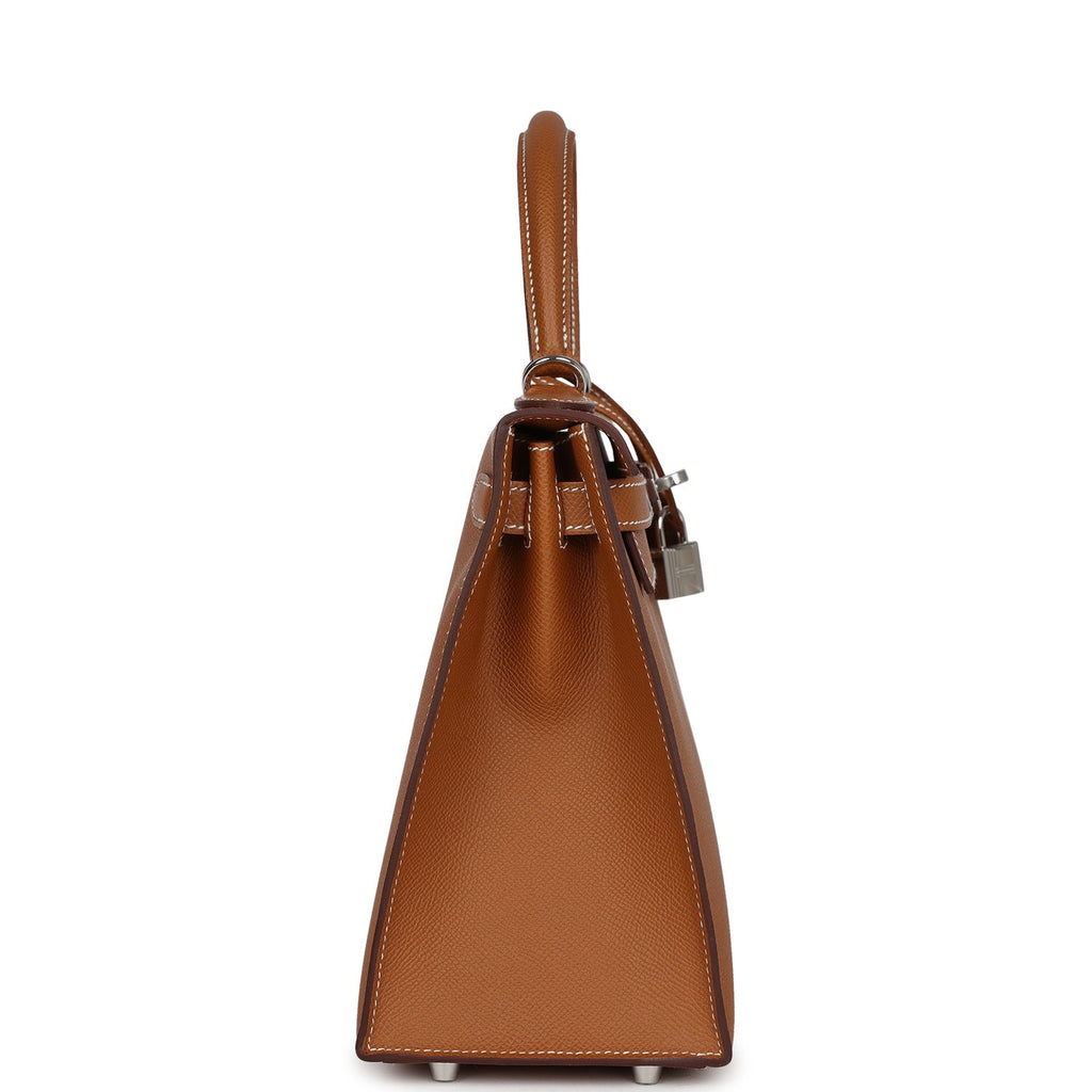 Hermès Kelly Sellier 28 Gold Epsom Palladium Hardware