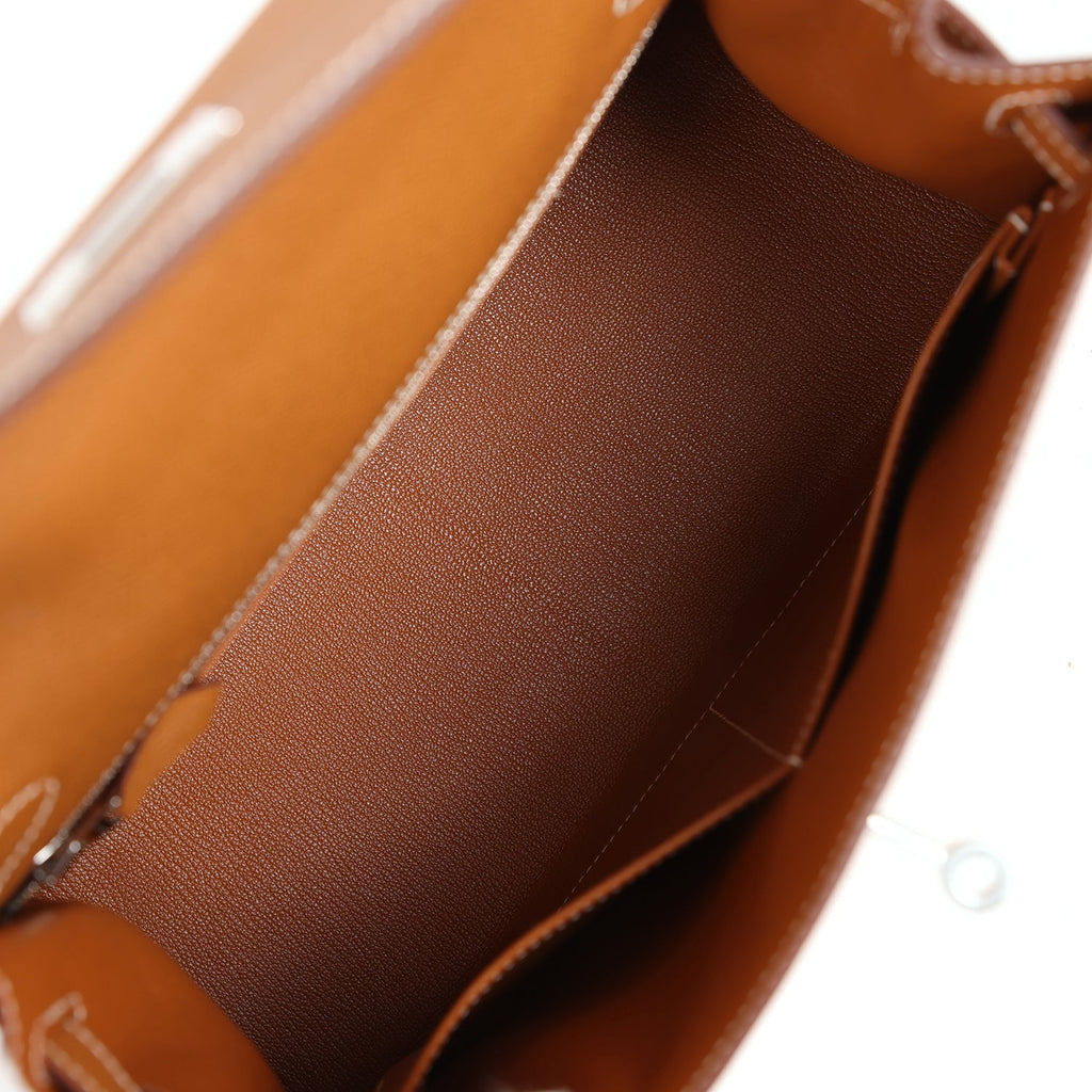 Hermès Kelly Sellier 28 Gold Epsom Palladium Hardware