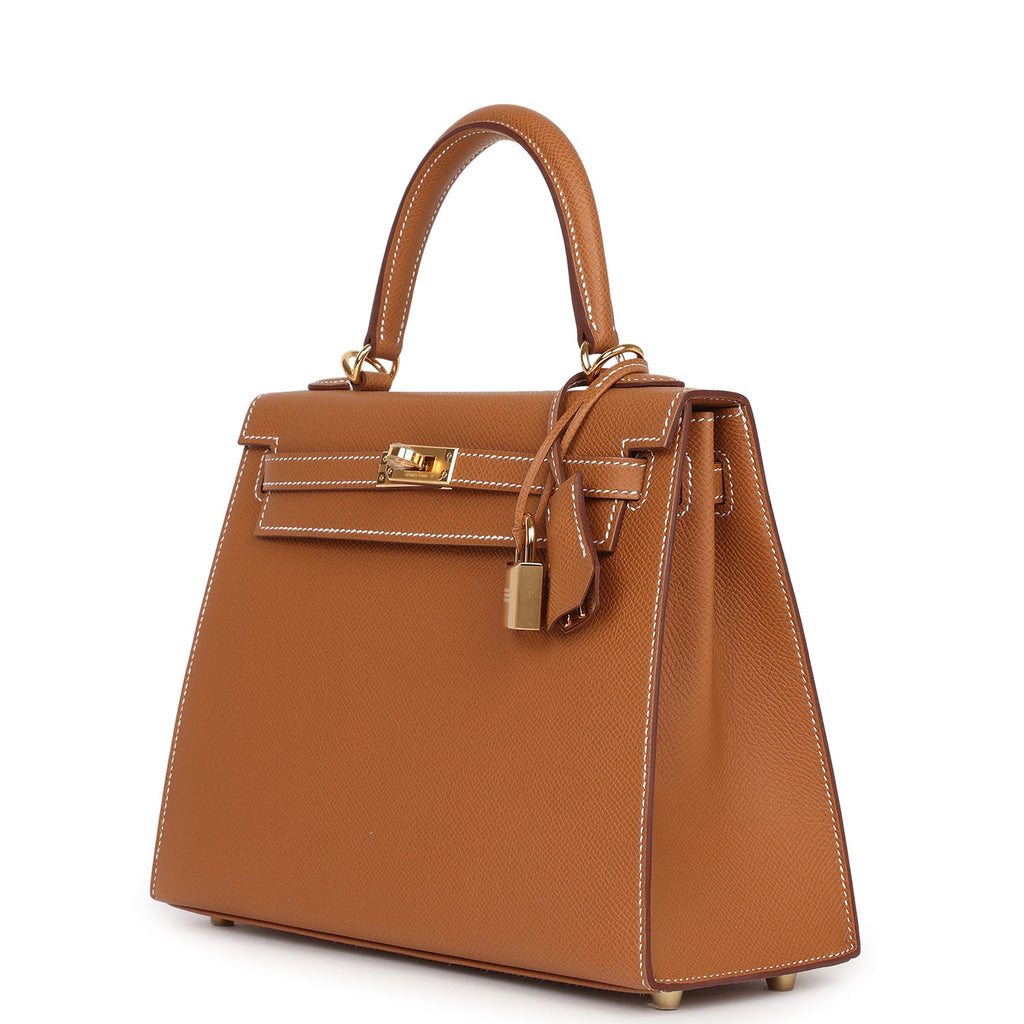 Hermès Kelly Sellier 25 Gold Epsom Gold Hardware