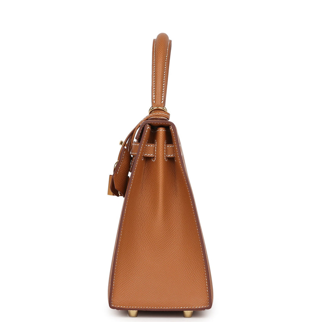 Hermès Kelly Sellier 25 Gold Epsom Gold Hardware