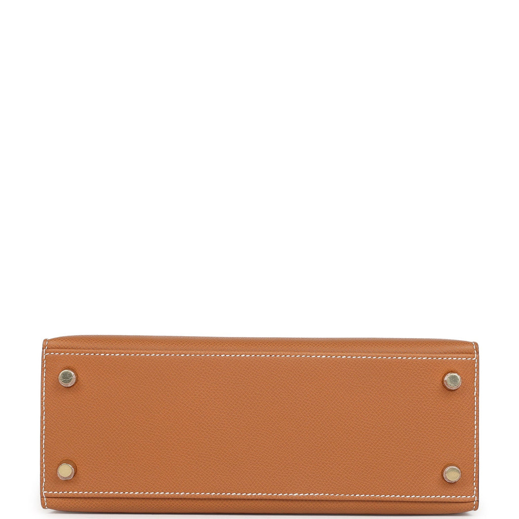 Hermès Kelly Sellier 25 Gold Epsom Gold Hardware
