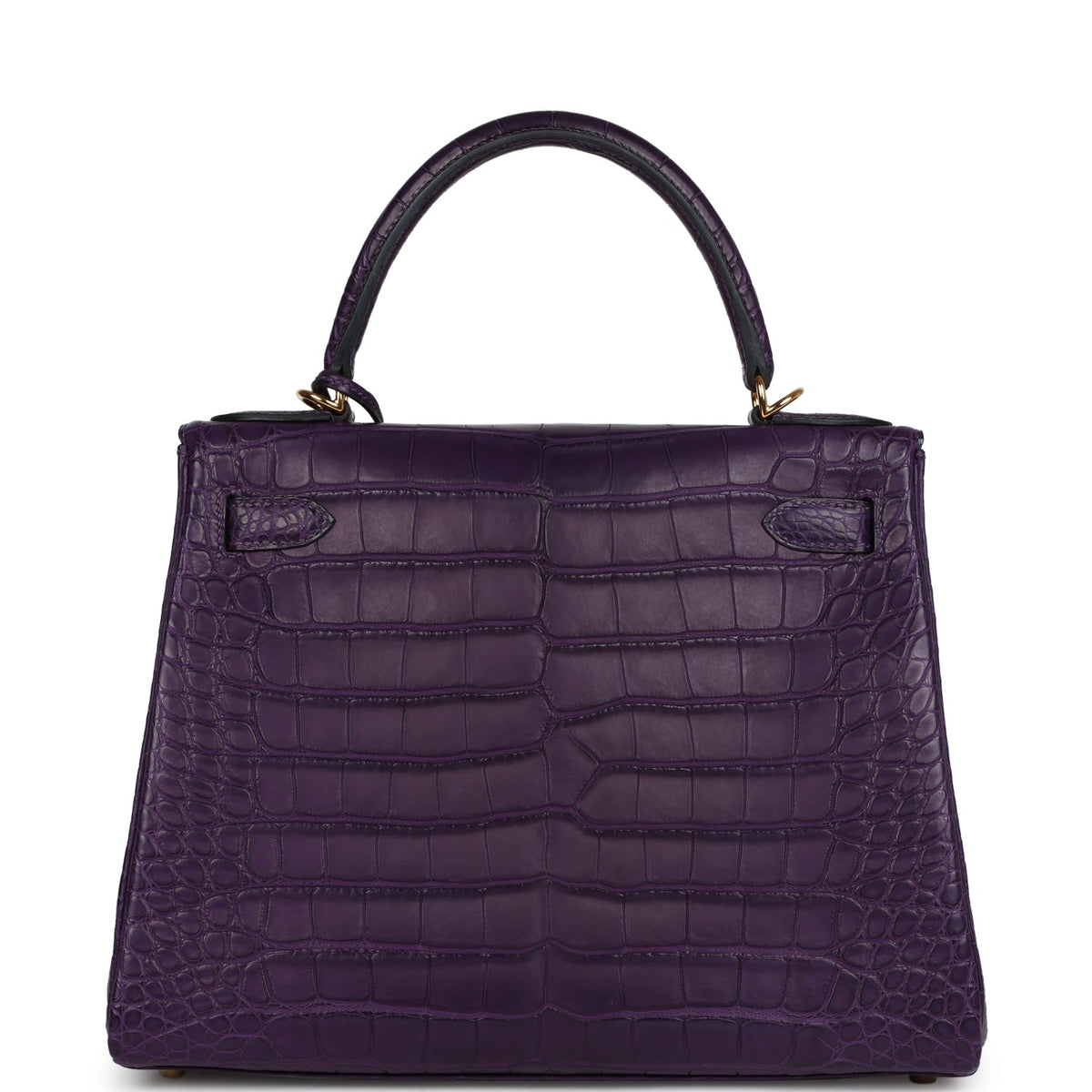 Hermès Kelly Retourne 28 Amethyst Matte Faux Leather Gold Hardware