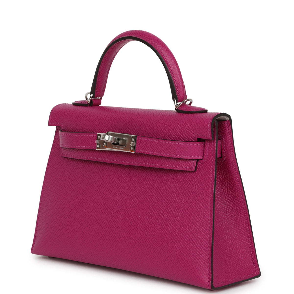 Hermès Special Order (HSS) Kelly Sellier 20 Rose Pourpre Verso Epsom Palladium Hardware