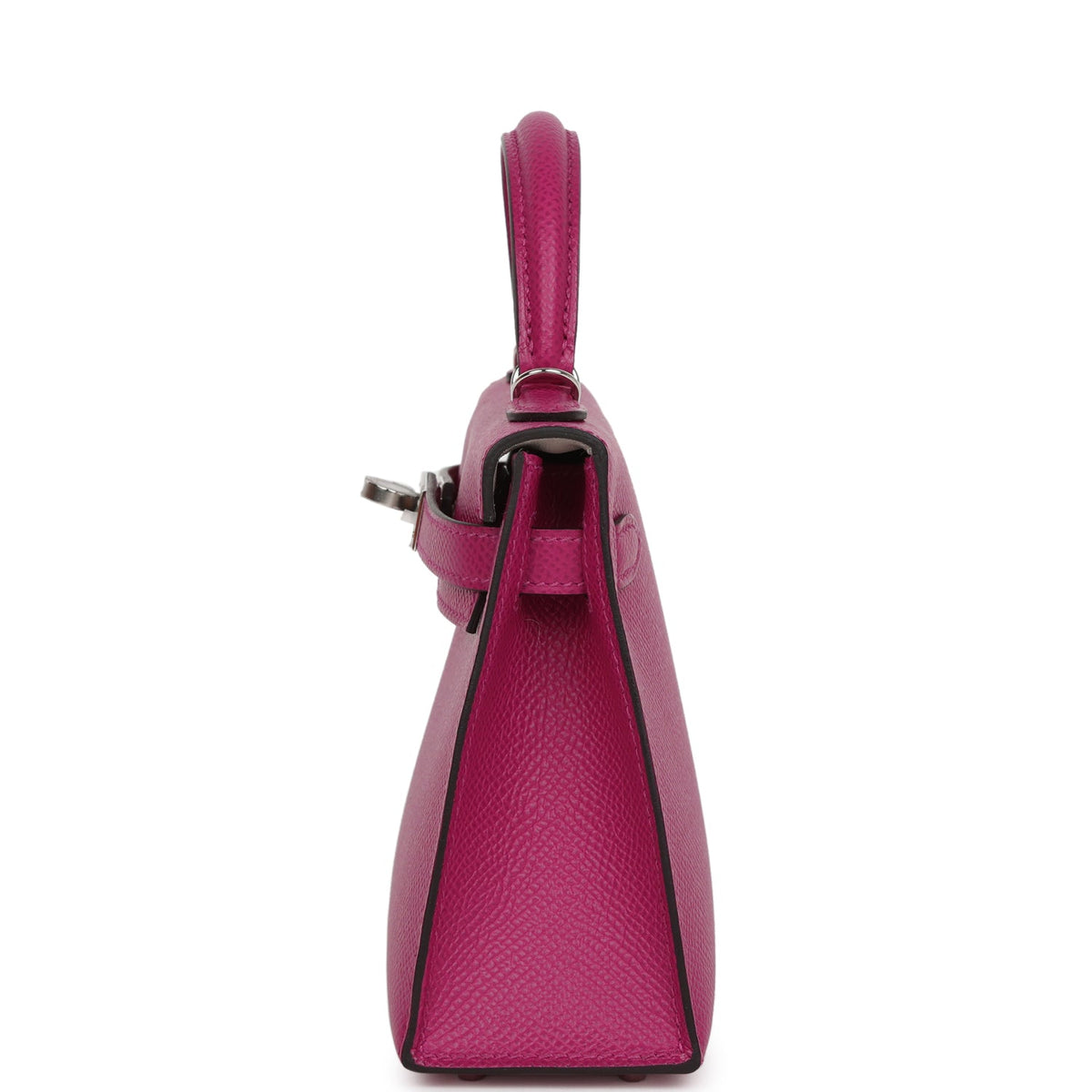 Hermès Special Order (HSS) Kelly Sellier 20 Rose Pourpre Verso Epsom Palladium Hardware